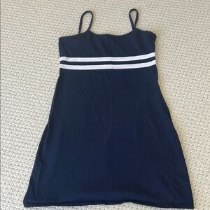 Brandy Melville Dark Blue Mini Dress with White Stripes